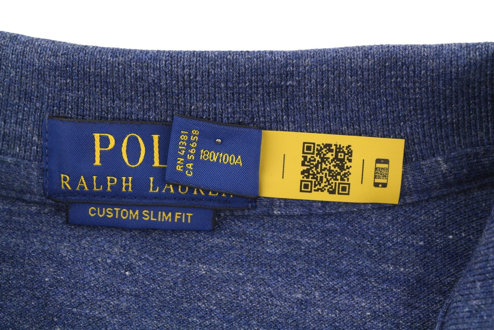 RALPH LAUREN Custom Slim Fit Men Polos L Melange Embroidered Logo Short Sleeve