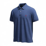 RALPH LAUREN Custom Slim Fit Men Polos S Melange Embroidered Logo Short Sleeve