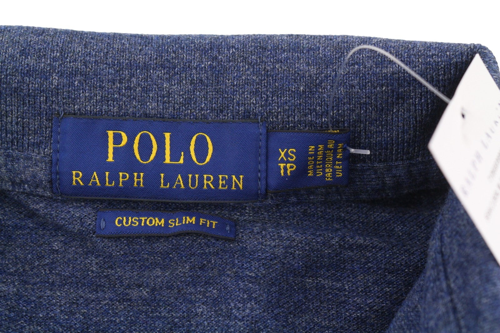 RALPH LAUREN Custom Slim Fit Men Polos XS Melange Embroidered Logo Short Sleeve