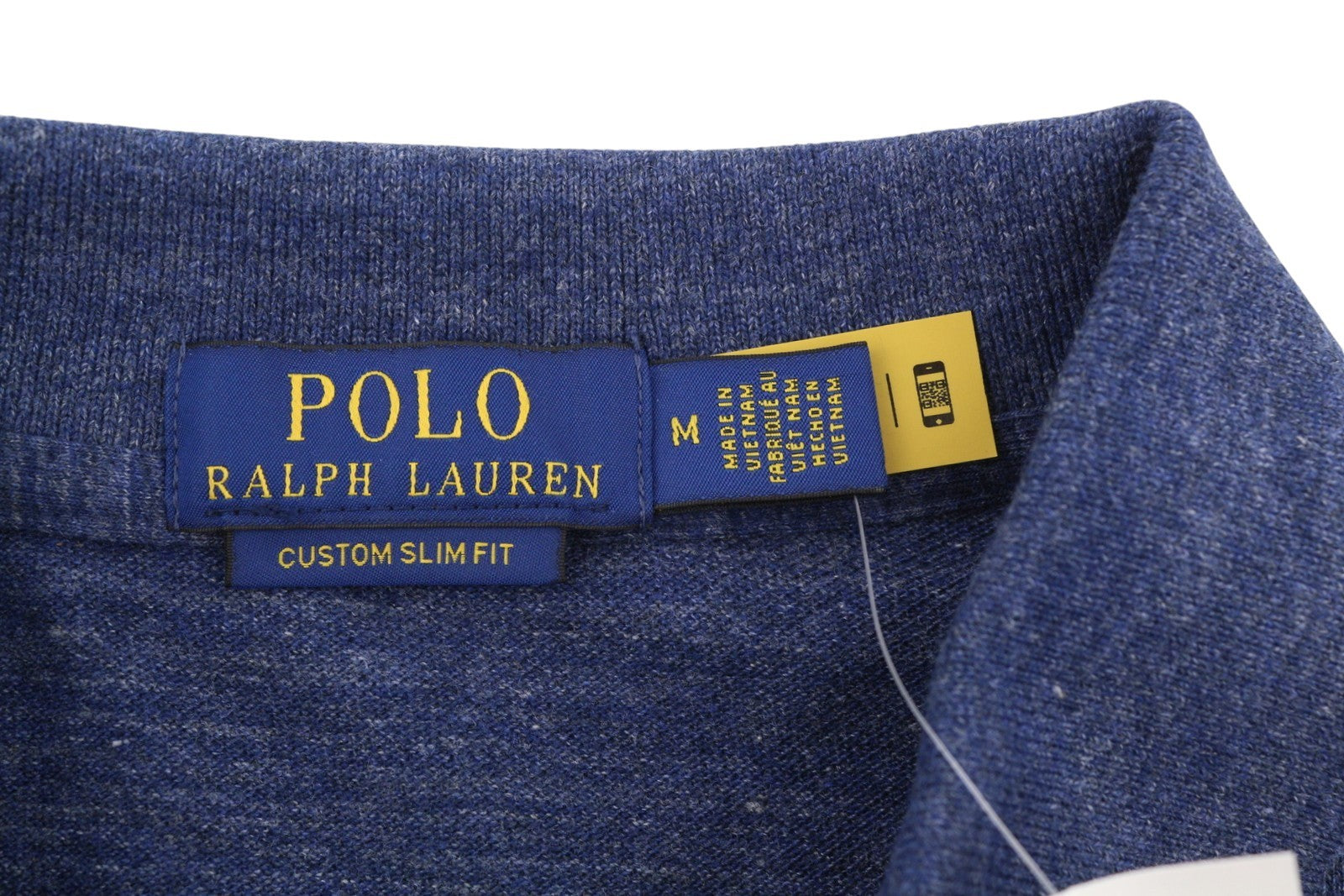 RALPH LAUREN Custom Slim Fit Men Polos M Melange Embroidered Logo Short Sleeve