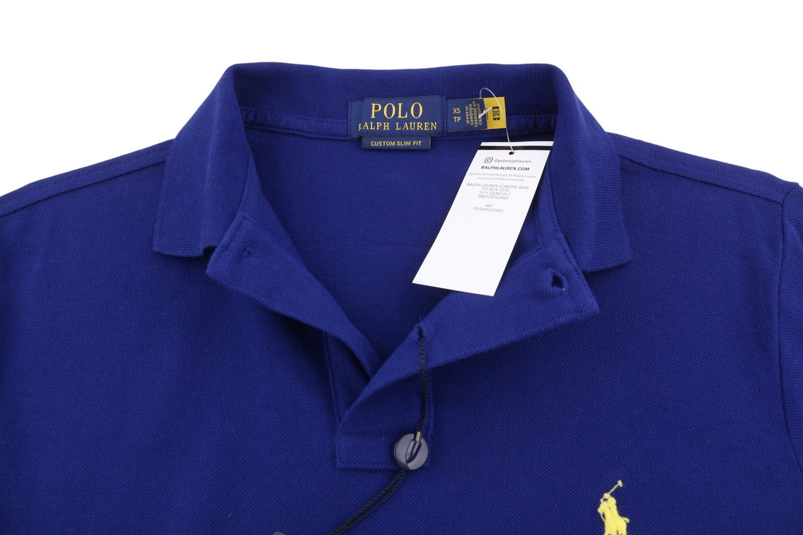 RALPH LAUREN Custom Slim Fit Men Polos XS Dark Embroidered Logo Short Sleeve