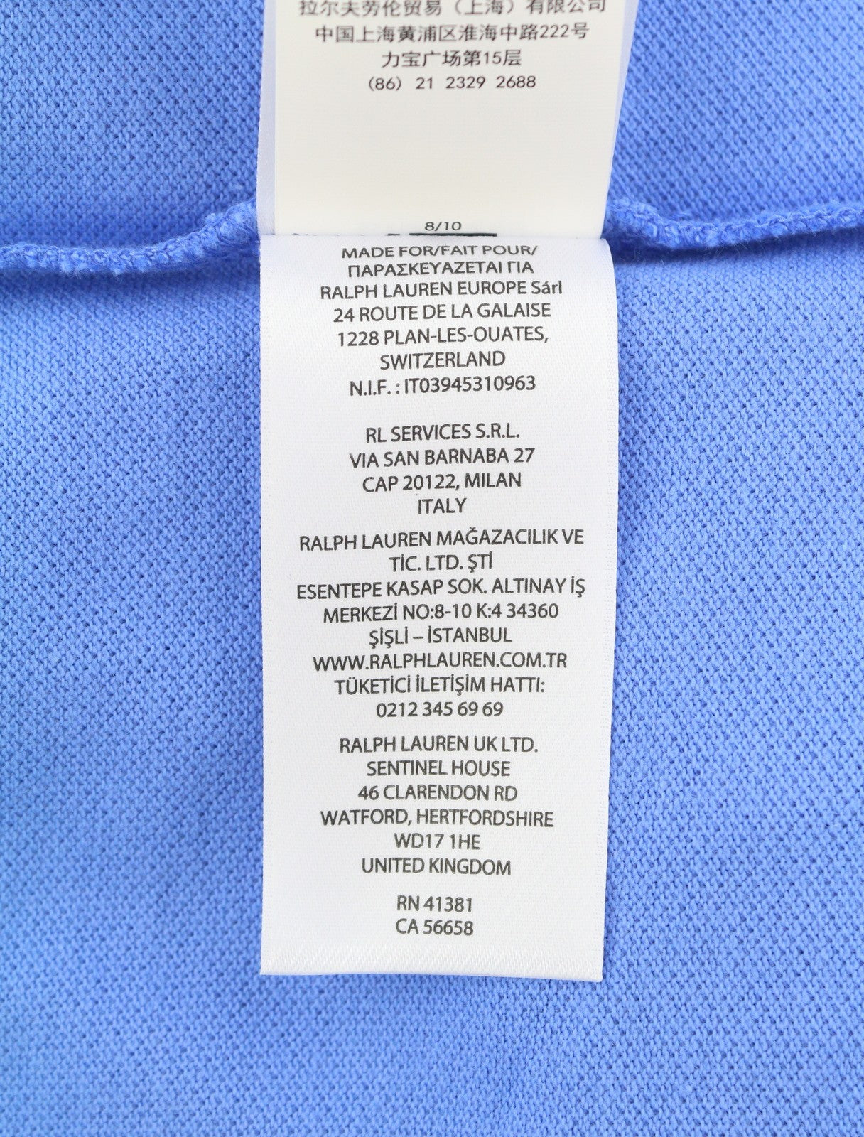 RALPH LAUREN Custom Slim Fit Men Polos 2XL Blue Embroidered Logo Short Sleeve