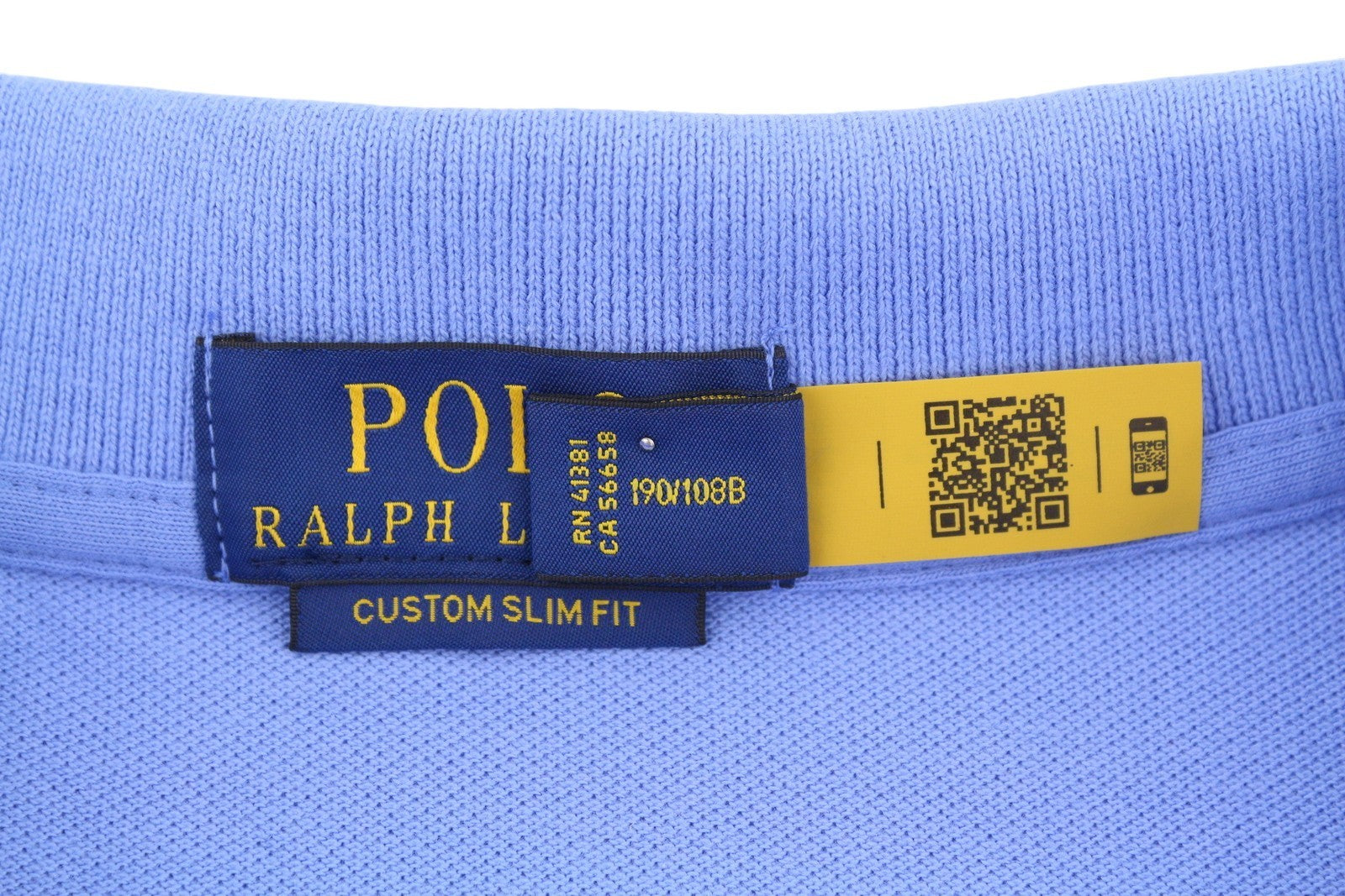 RALPH LAUREN Custom Slim Fit Men Polos 2XL Blue Embroidered Logo Short Sleeve
