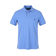 RALPH LAUREN Custom Slim Fit Men Polos L Blue Embroidered Logo Short Sleeve