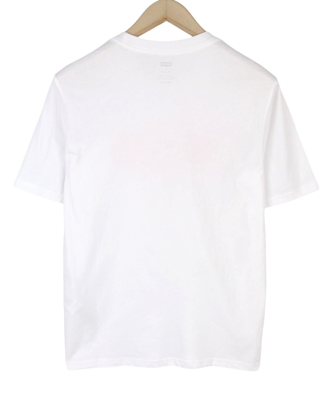 LEVI'S Relaxed Men T-Shirt XS White Tricot Cotton Crew Neck Logo Short Sleeve
