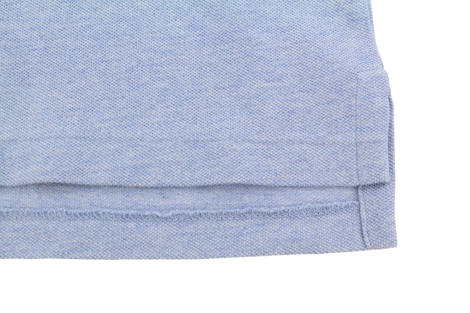 RALPH LAUREN Custom Slim Fit Men Polos XL Blue Melange Embroidered Short Sleeve