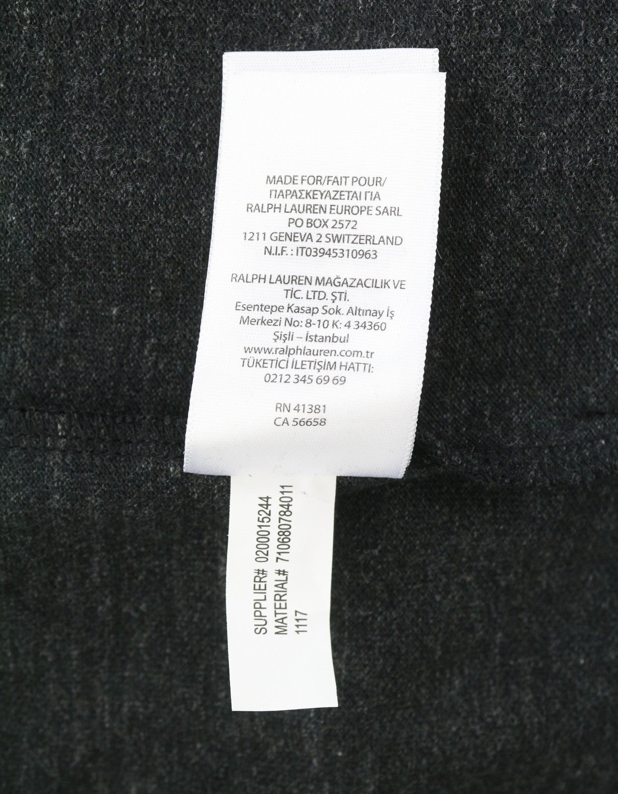 RALPH LAUREN Custom Slim Fit Men Polos M Black Melange Cotton Logo Short Sleeved