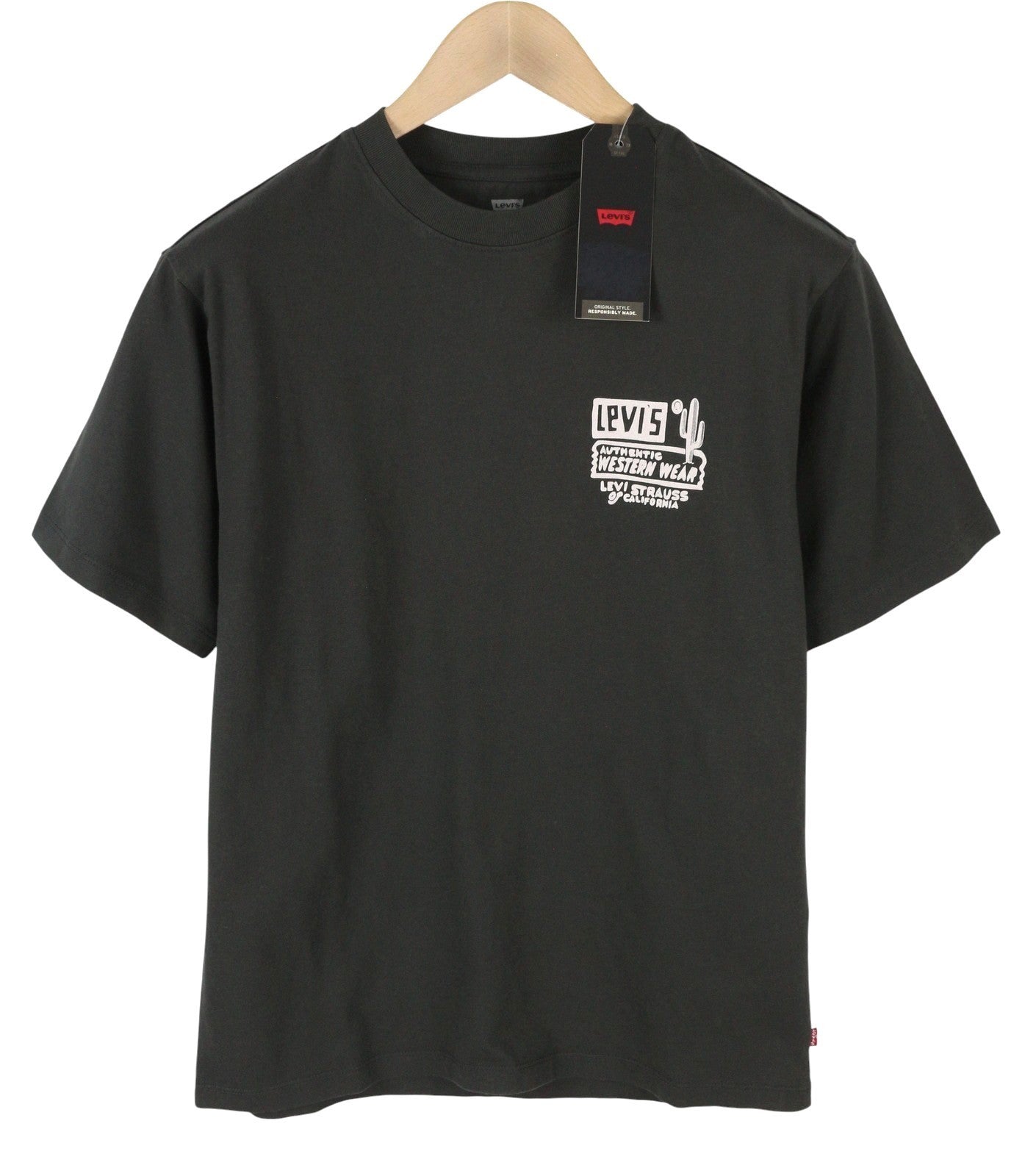 LEVI'S Vintage Fit Men T-Shirt XS Dark Grey Crew Neck Tricot Short Sleeve