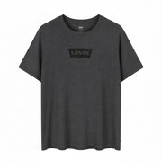 LEVI'S Standard Men T-Shirt L Dark Grey Melange Tricot Crew Neck Short Sleeve
