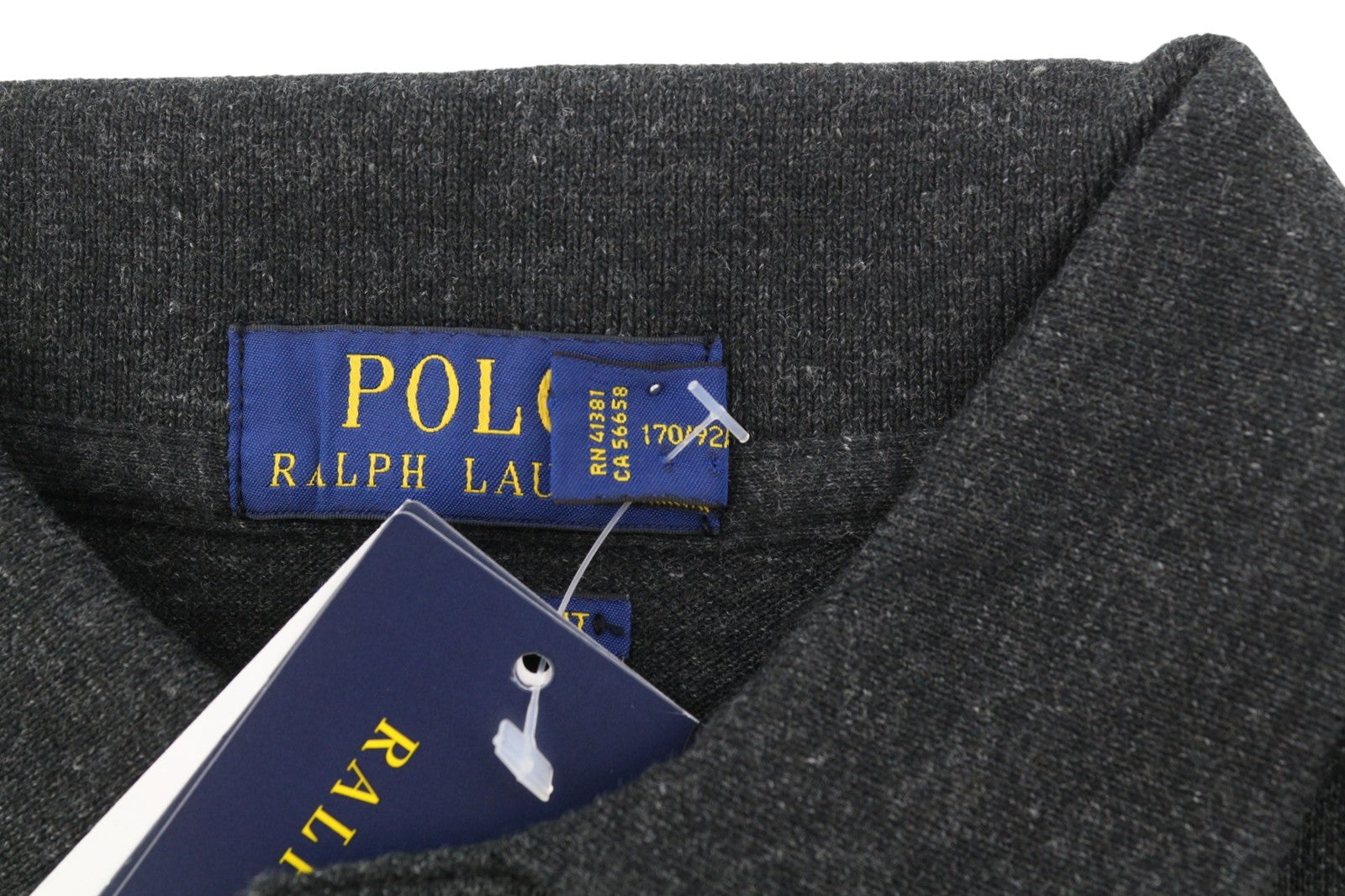 RALPH LAUREN Custom Slim Fit Men Polos S Black Melange Cotton Logo Short Sleeved