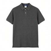 RALPH LAUREN Slim Fit Men Polos XL Dark Grey Melange Cotton Logo Short Sleeve