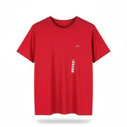 LEVI'S Standard Men T-Shirt M Red Tricot Cotton Crew Neck Short Sleeve Casual