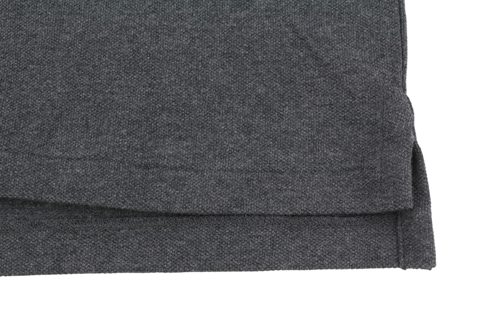 RALPH LAUREN Slim Fit Men Polos M Dark Grey Melange Cotton Logo Short Sleeve