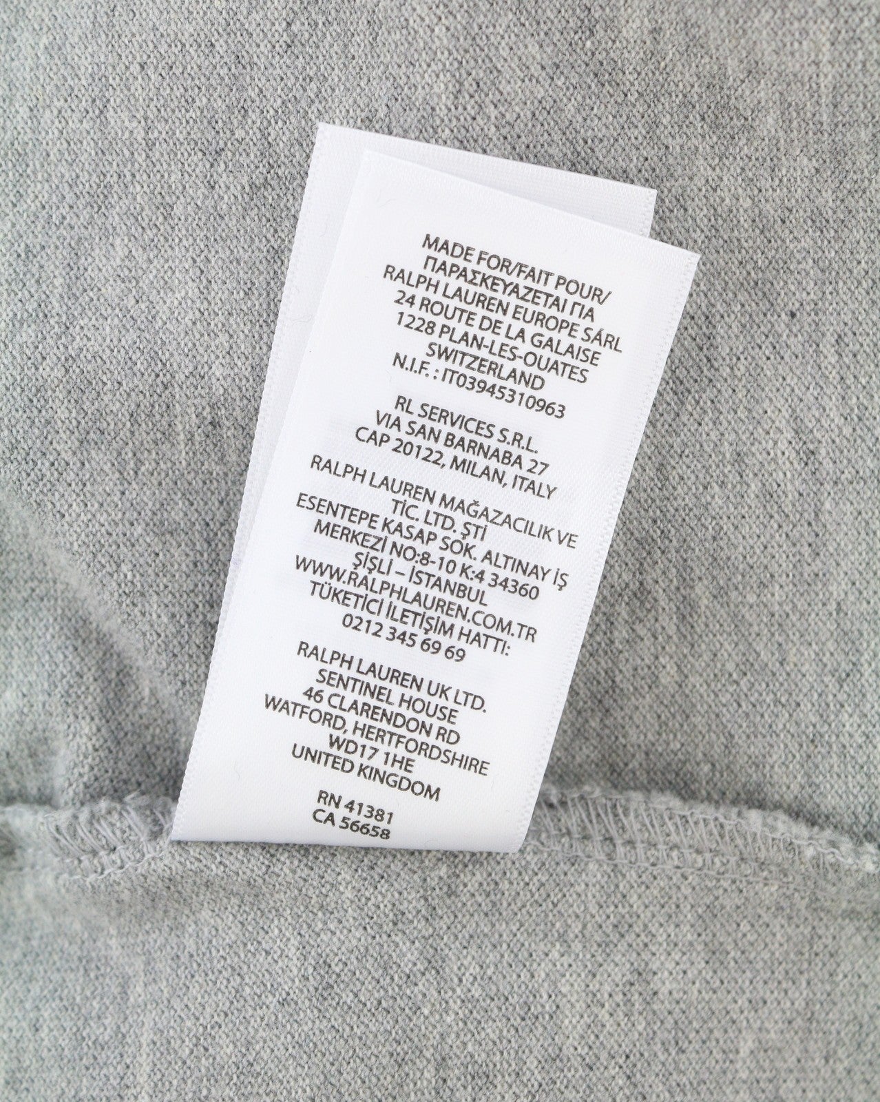 RALPH LAUREN Custom Slim Fit Men Polos XL Grey Melange Cotton Logo Short Sleeve