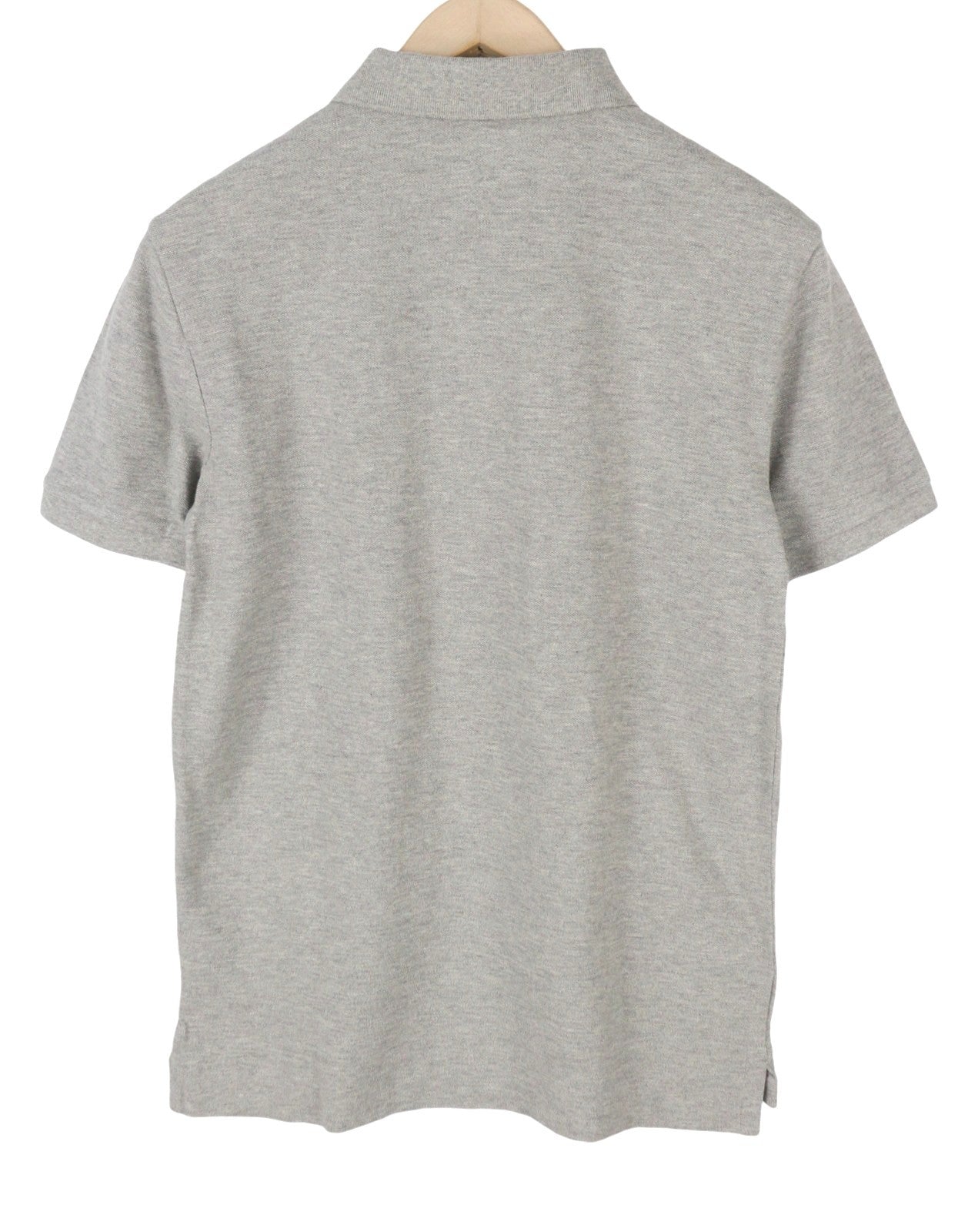 RALPH LAUREN Custom Slim Fit Men Polos XL Grey Melange Cotton Logo Short Sleeve