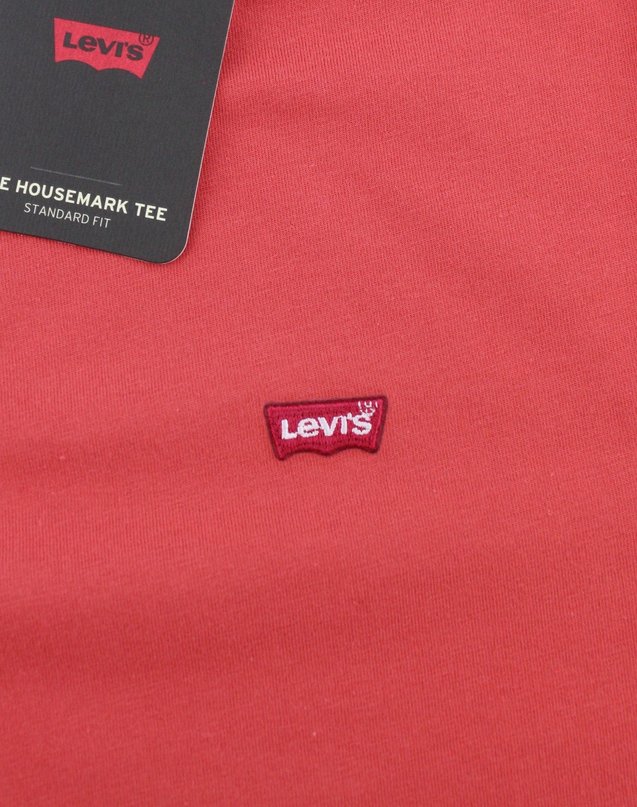 LEVI'S Standard Men T-Shirt XS Red Tricot Cotton Crew Neck Short Sleeve Casual