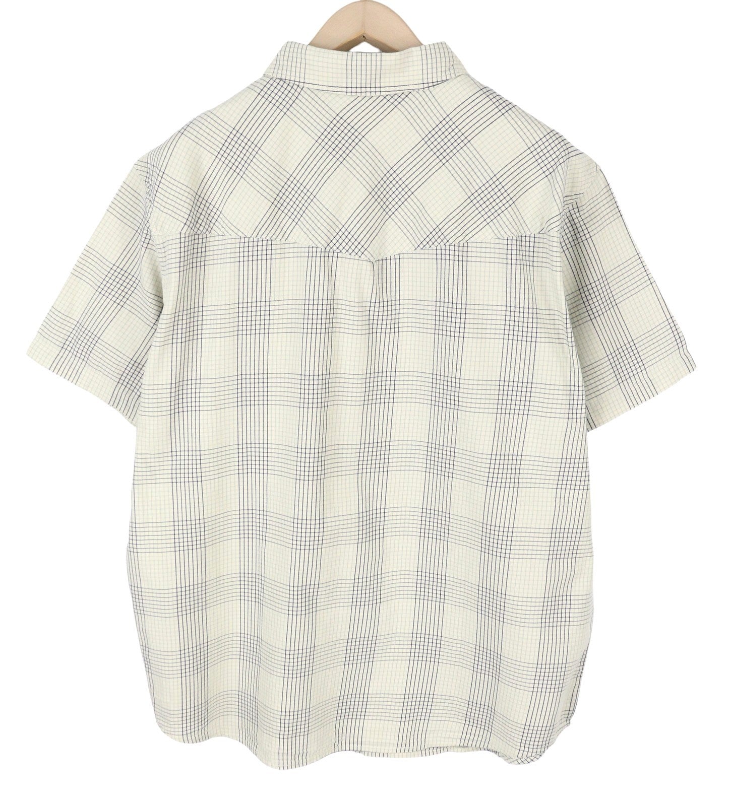LEVI'S Relaxed Men Shirt S Grey Plaid Snap Buttons Spread Short Sleeve
