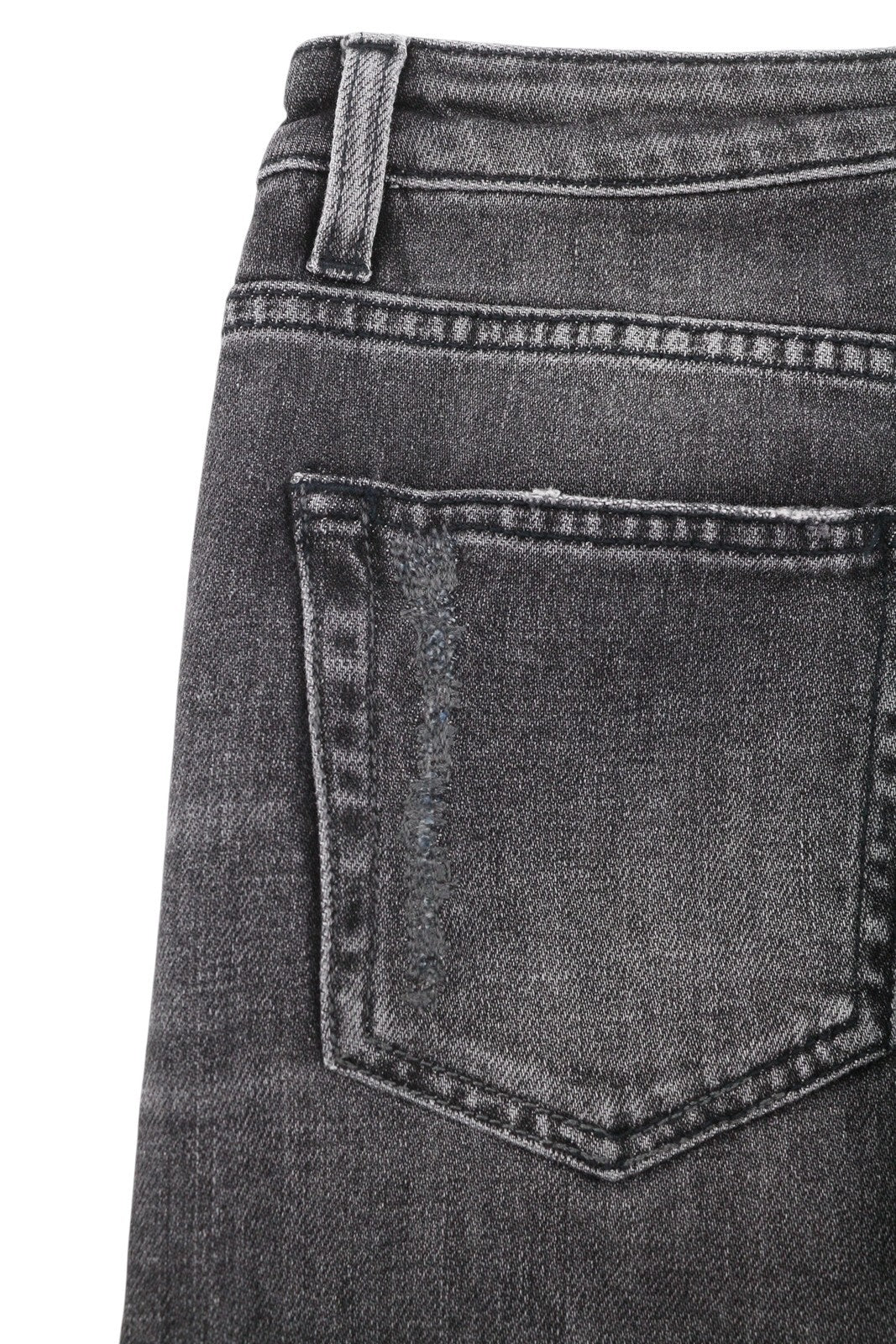 R13 Boy Straight Women Jeans 24 Vintage Grey Faded Whiskers Cropped Ankle Zip