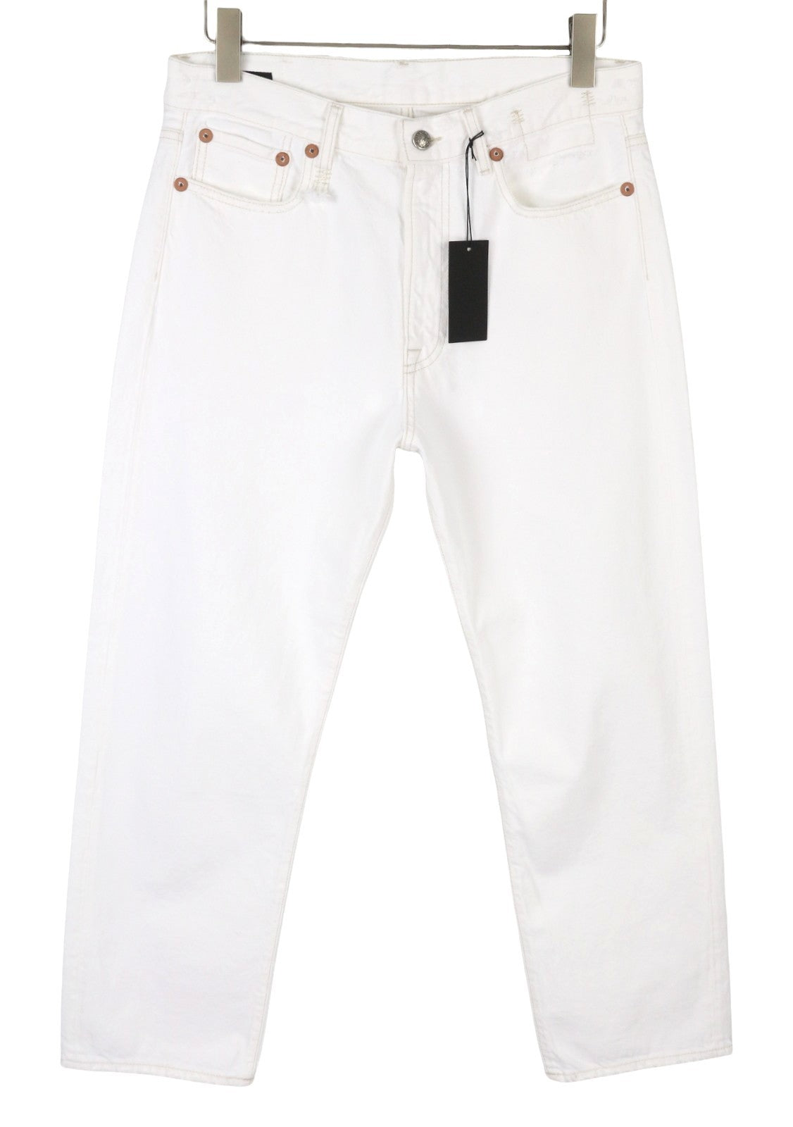 R13 Boyfriend Women Jeans 27 Aerin White Straight Fit Zip Denim SS25 RRP699