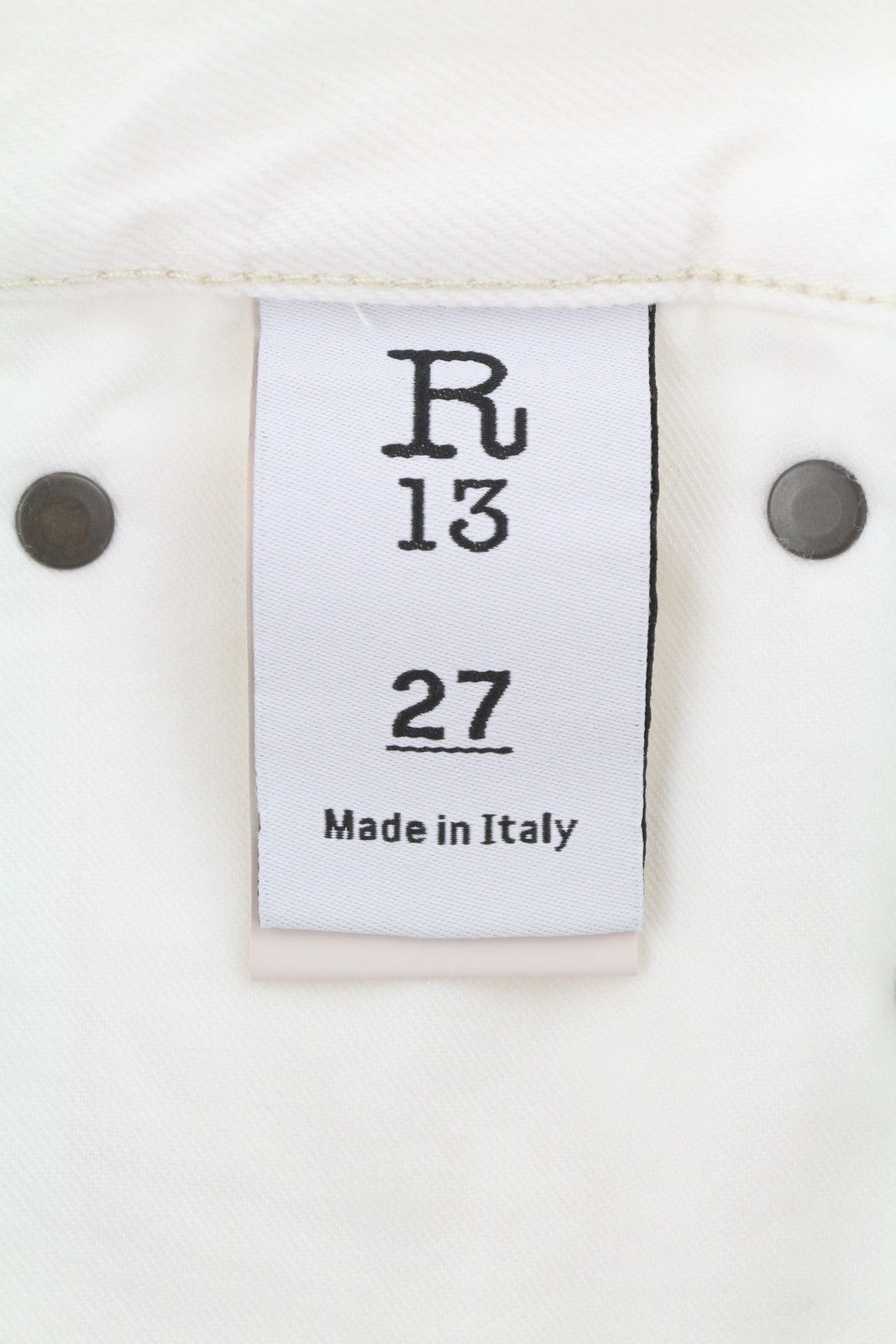 R13 Boyfriend Women Jeans 27 Aerin White Straight Fit Zip Denim SS25 RRP699