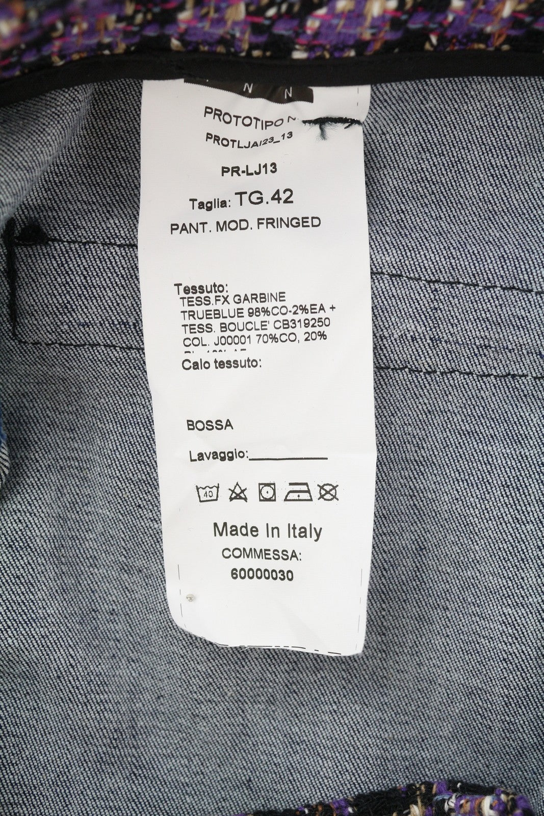 LIU JO Fringed Women Jeans 42 High Waist Flare Blue Denim Zip Fly Logo