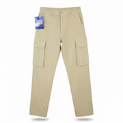DESMORE Cargo Men Trousers W36 Light Brown Faded Patch Pockets Distress Zip