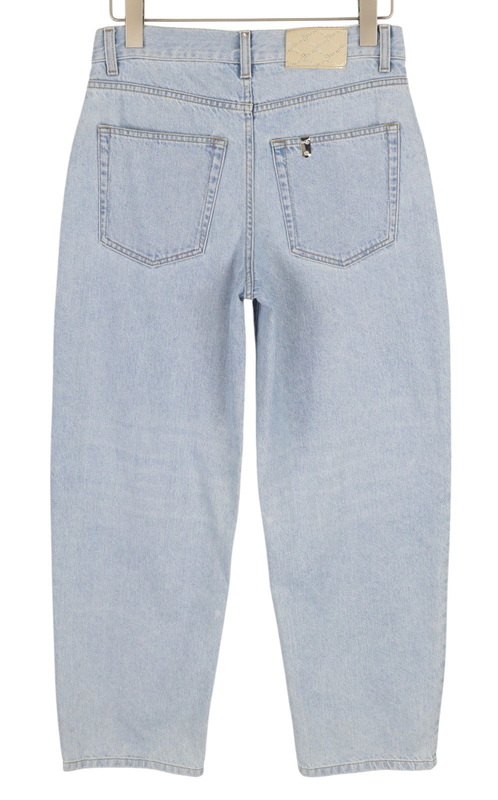 LIU JO Straight Cintino Women Jeans W28 Washed Blue Denim Zip Fly Logo