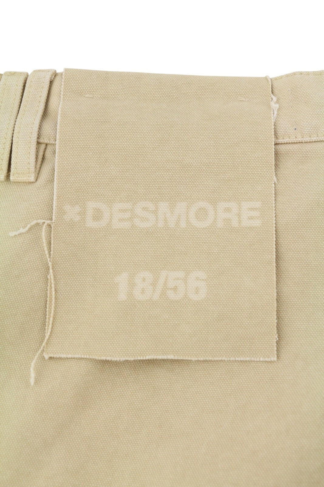 DESMORE Cargo Men Trousers W32 Light Brown Faded Patch Pockets Distress Zip