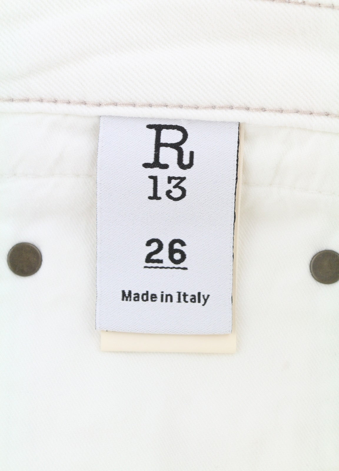 R13 Boy Straight Women Jeans 26 Bale White Cropped Ankle Denim PS25 RRP499