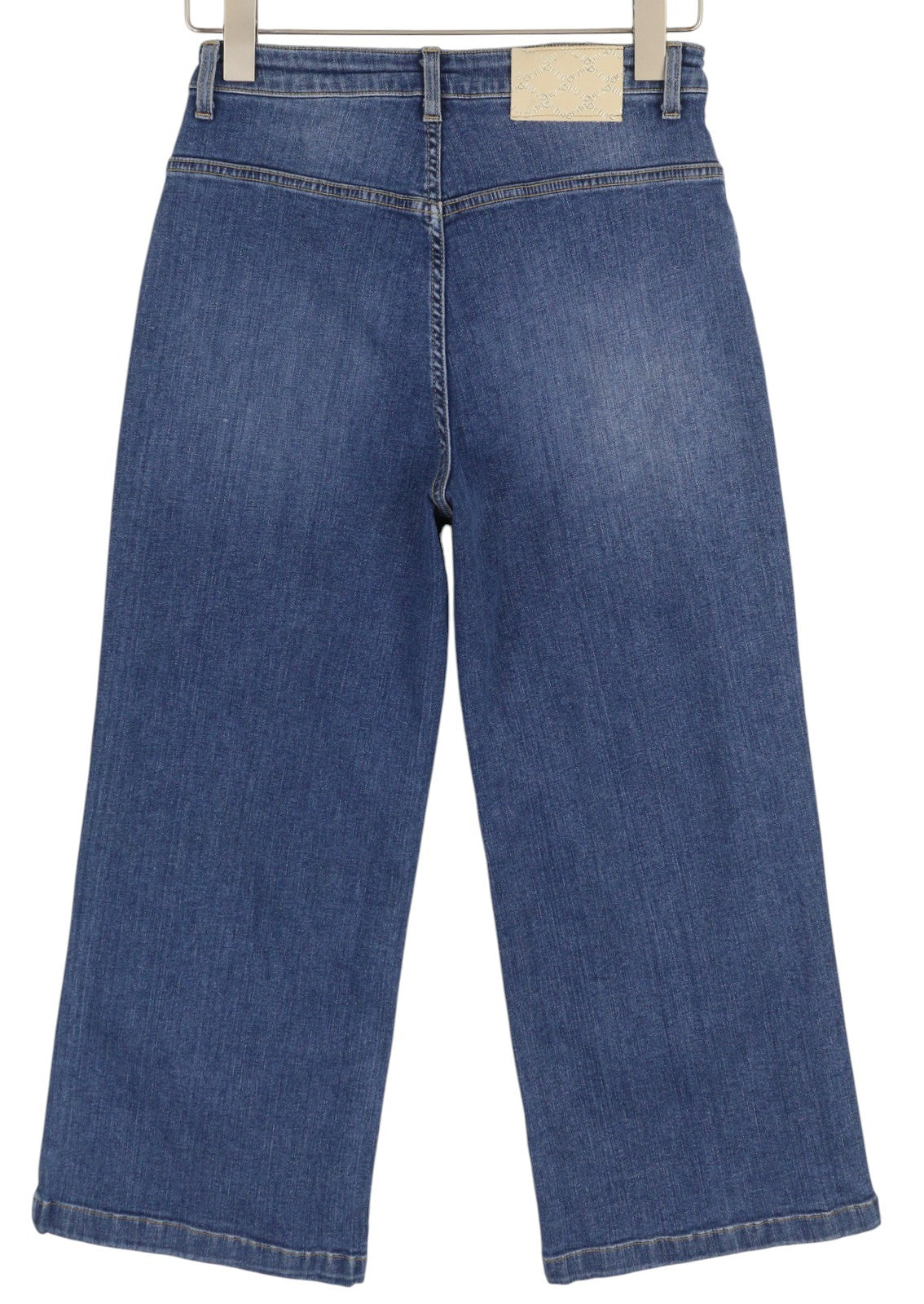 LIU JO Women Jeans W28 Flare Fade Blue Denim Button Ankle Casual Fit