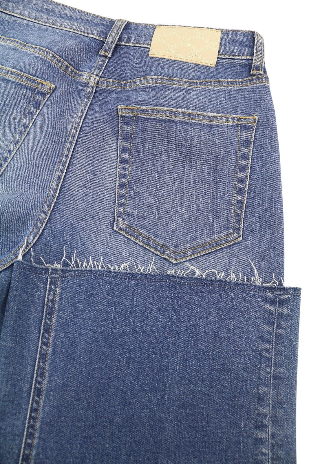 LIU JO Flare Inaly Women Jeans W28 High Waist Ripped Washed Blue Denim