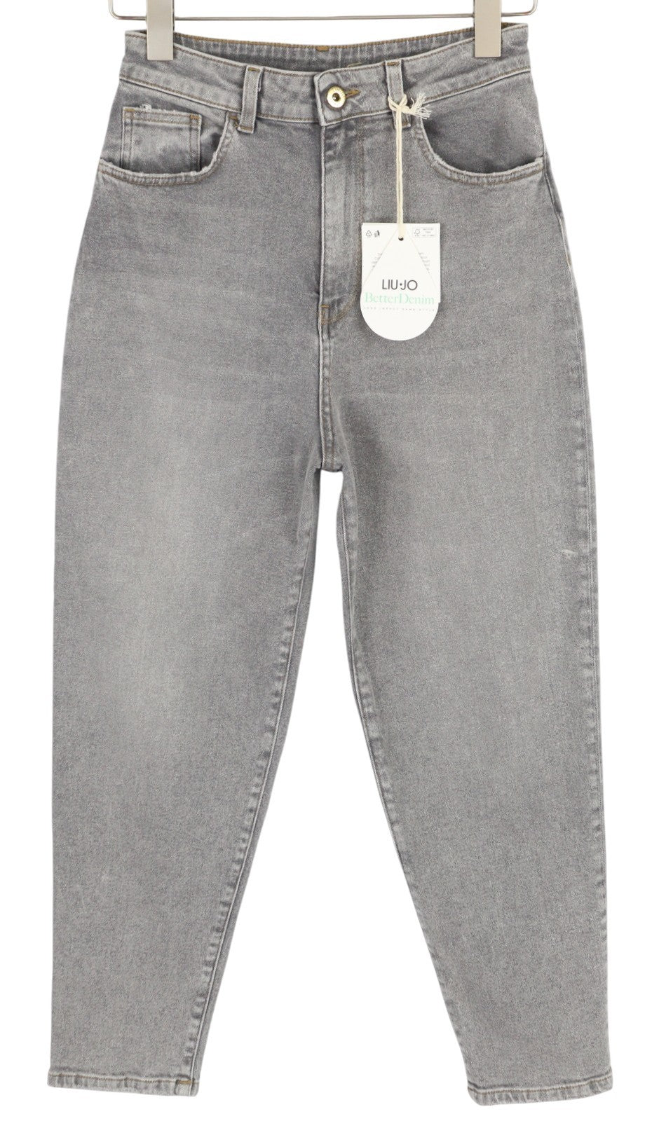 LIU JO Overdyed Women Jeans W28 High Waist Skinny Grey Washed Denim