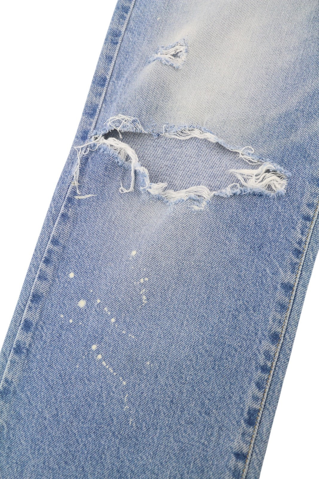 LIU JO Women Jeans W28 Ripped Painted Washed Blue Denim High Waist