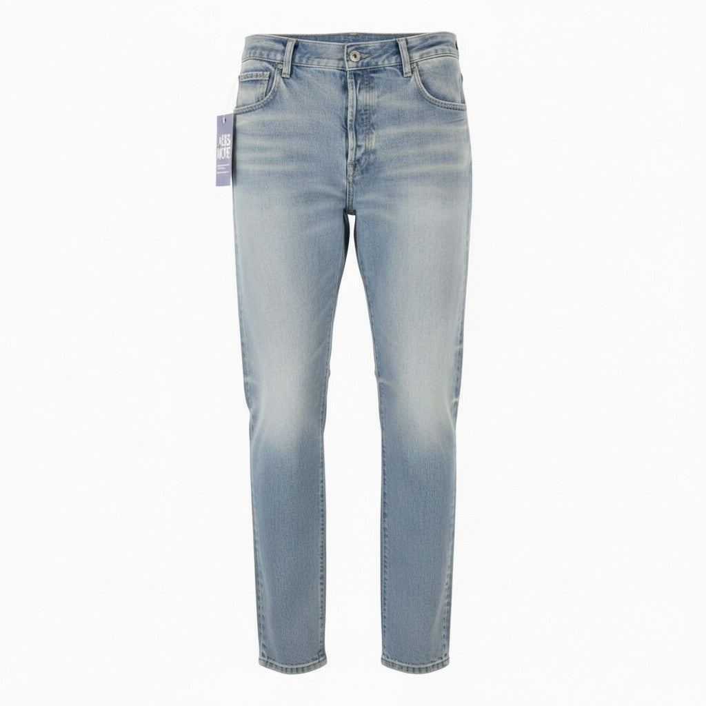 DESMORE 5 Tasche Alex Light Blue Men Jeans W34 Whiskers Faded Slim Button Fly