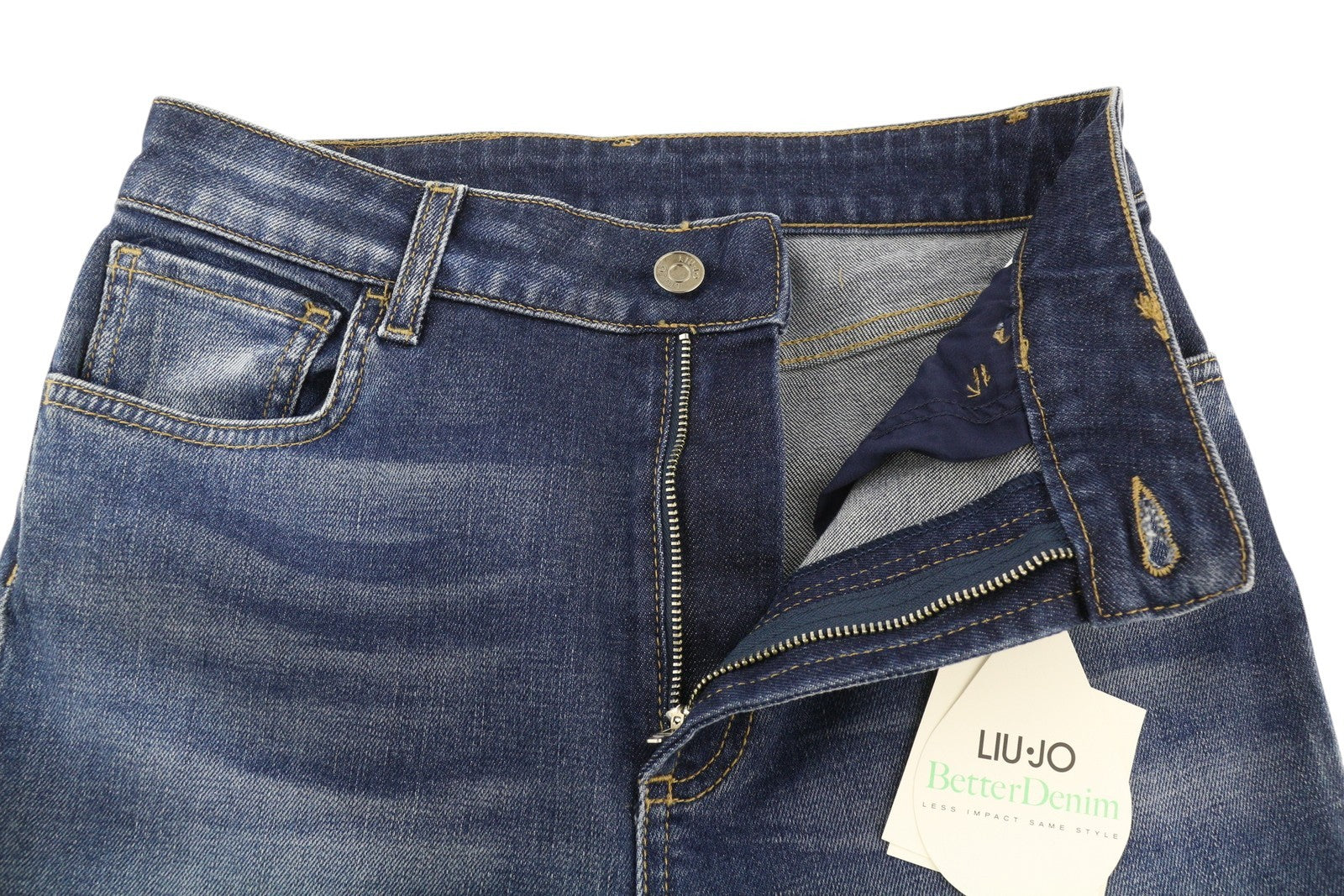 LIU JO New Microflair Women Jeans W28 Bootcut Blue Denim Ankle Zip