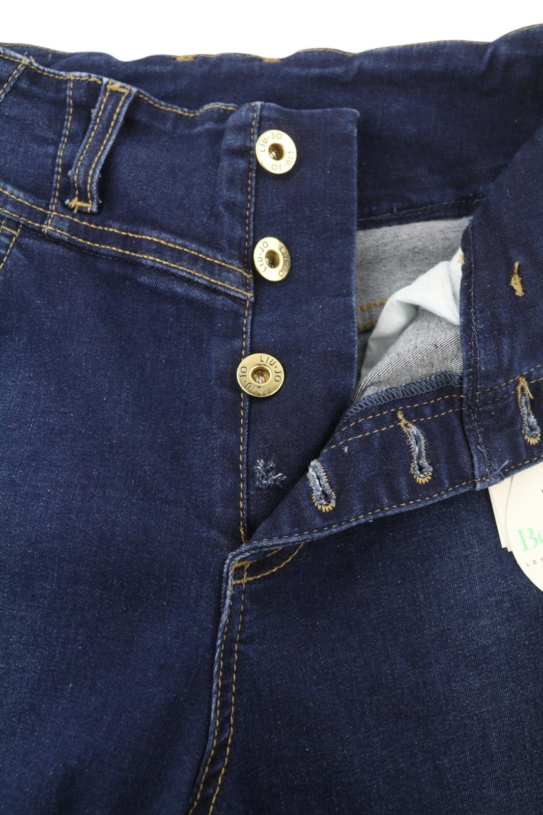 LIU JO Women Jeans W28 High Waist Bootcut Blue Denim Button Casual