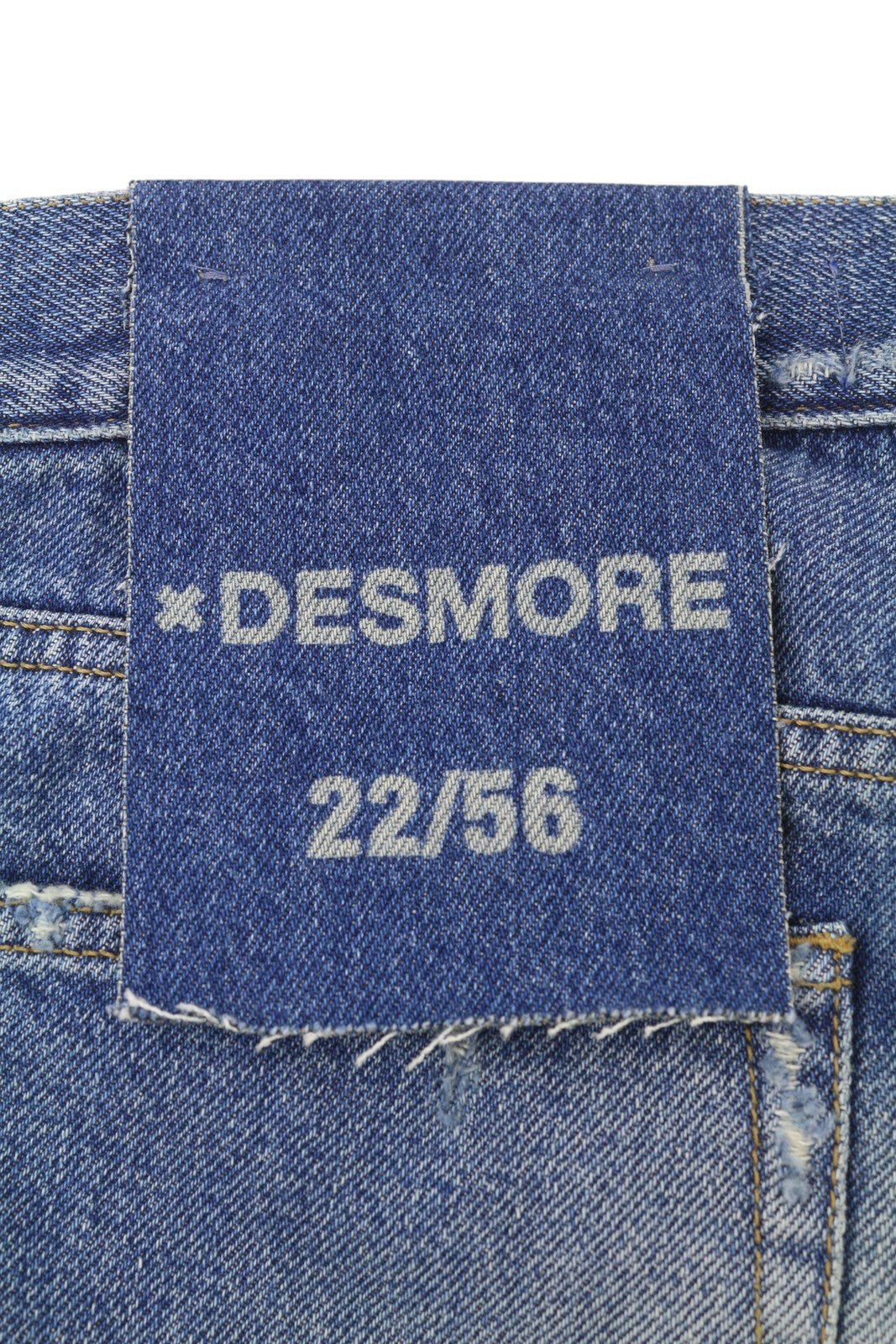 DESMORE 5 Tasche Alex Dark Blue Men Jeans W32 Whiskers Faded Slim Fit Button Fly
