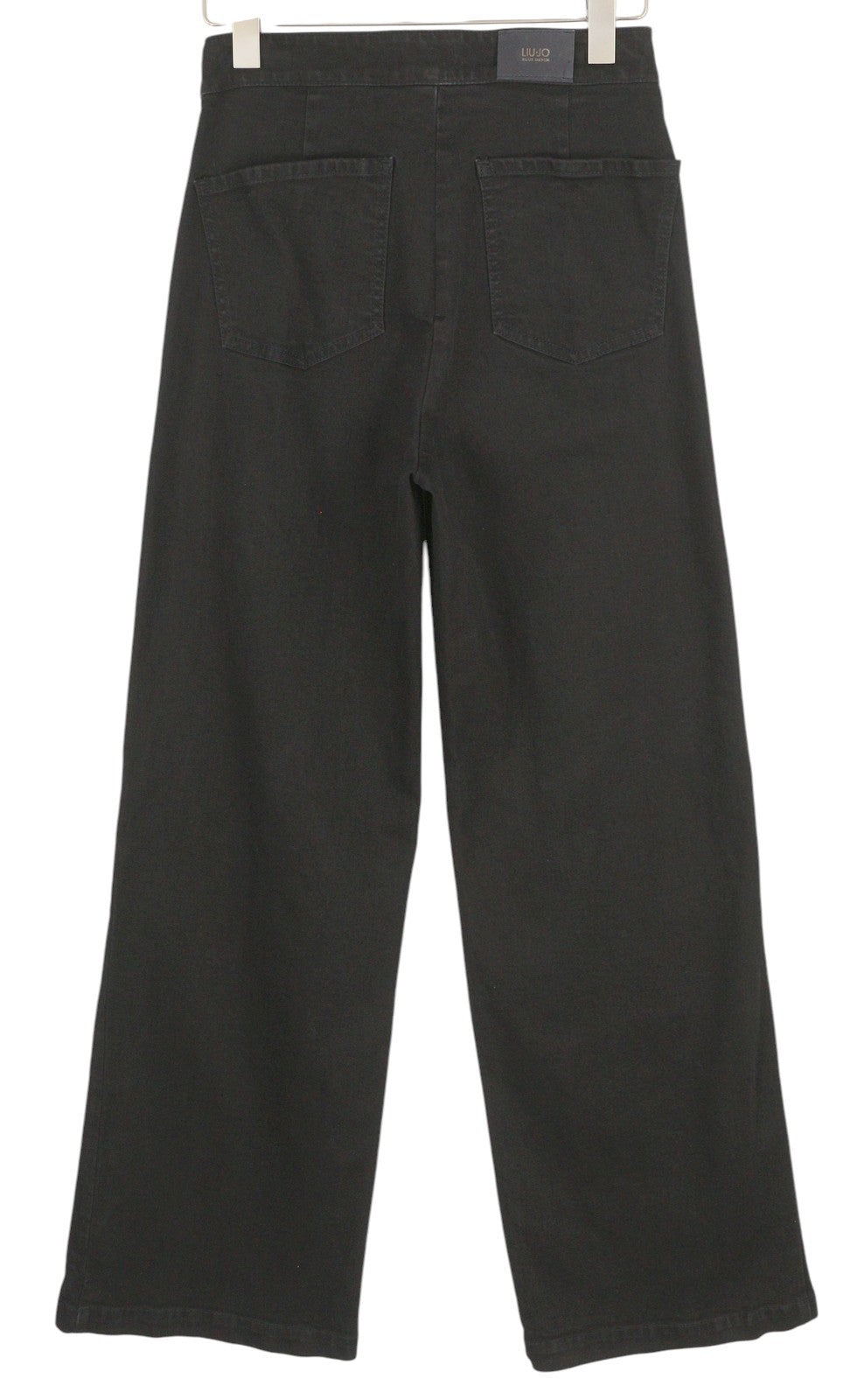 LIU JO Women Jeans W28 Wide Leg High Waist Black Denim Zip Closure