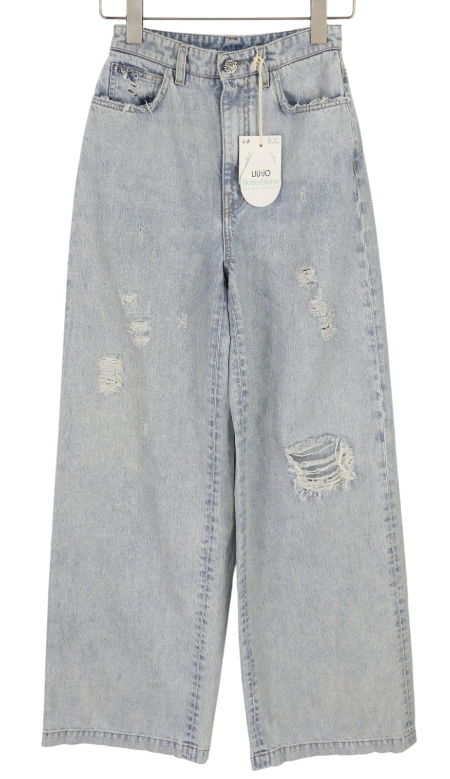 LIU JO 5 Tasche Vita Women Jeans 40 Wide Leg High Waist Ripped Denim