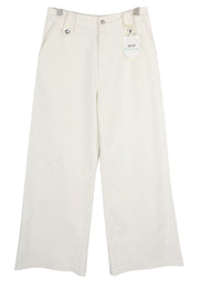 LIU JO Flare Frog Women Jeans W28 Wide Leg Light White Denim High Waist