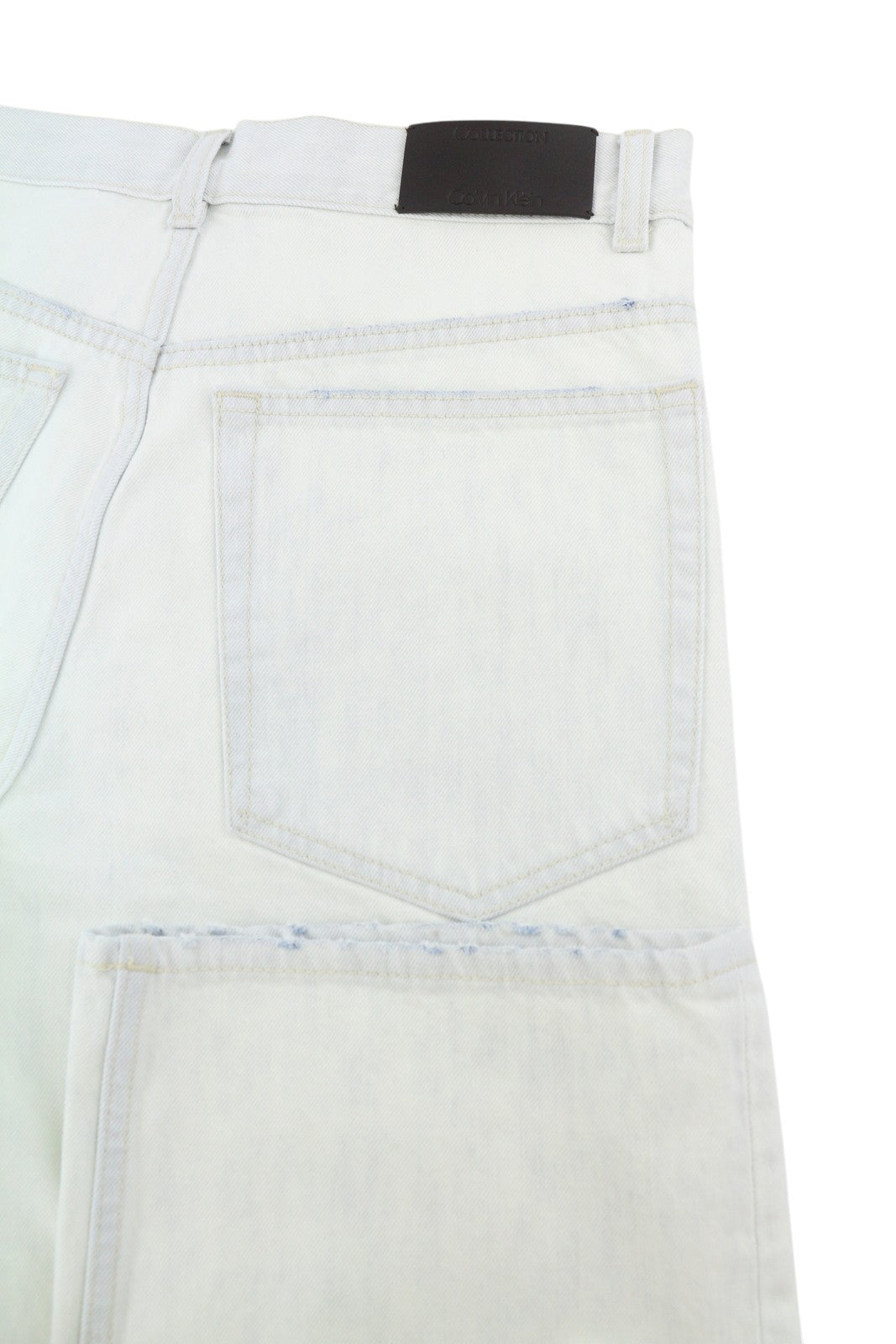 CALVIN KLEIN COLLECTION Women Jeans W28/L32 White Faded Relaxed Straight Denim
