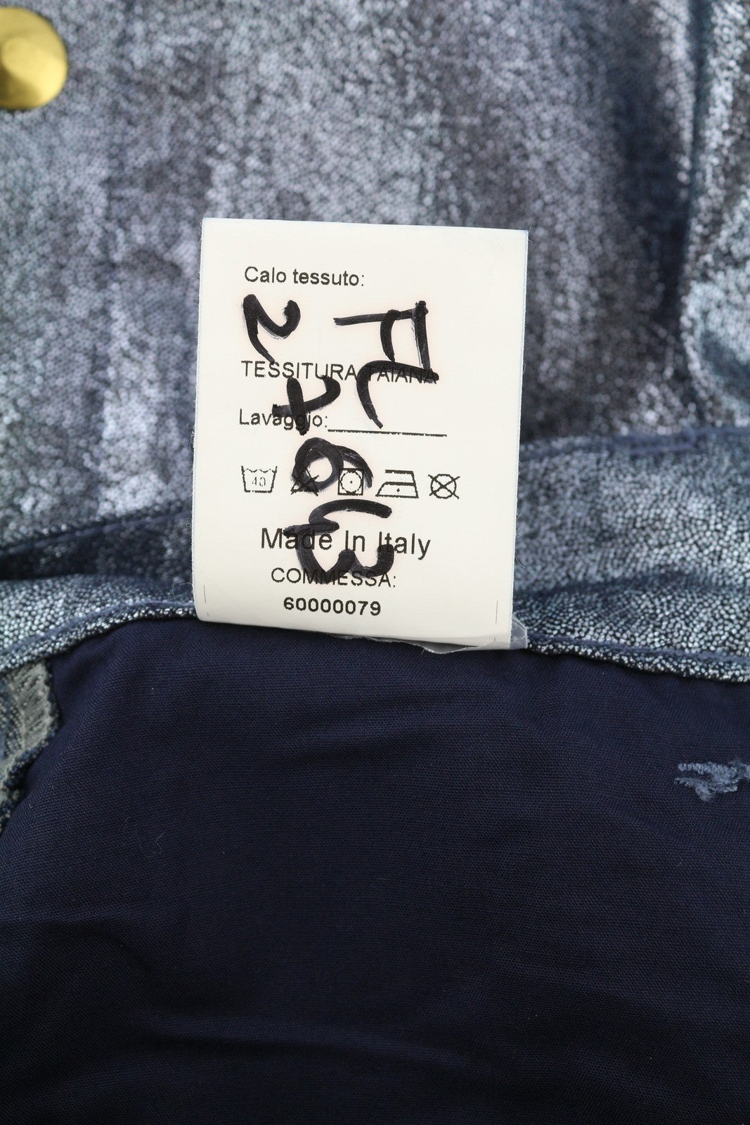 LIU JO Laminato Women Jeans W28 Glitter Blue Denim Snap Side Zip Fly