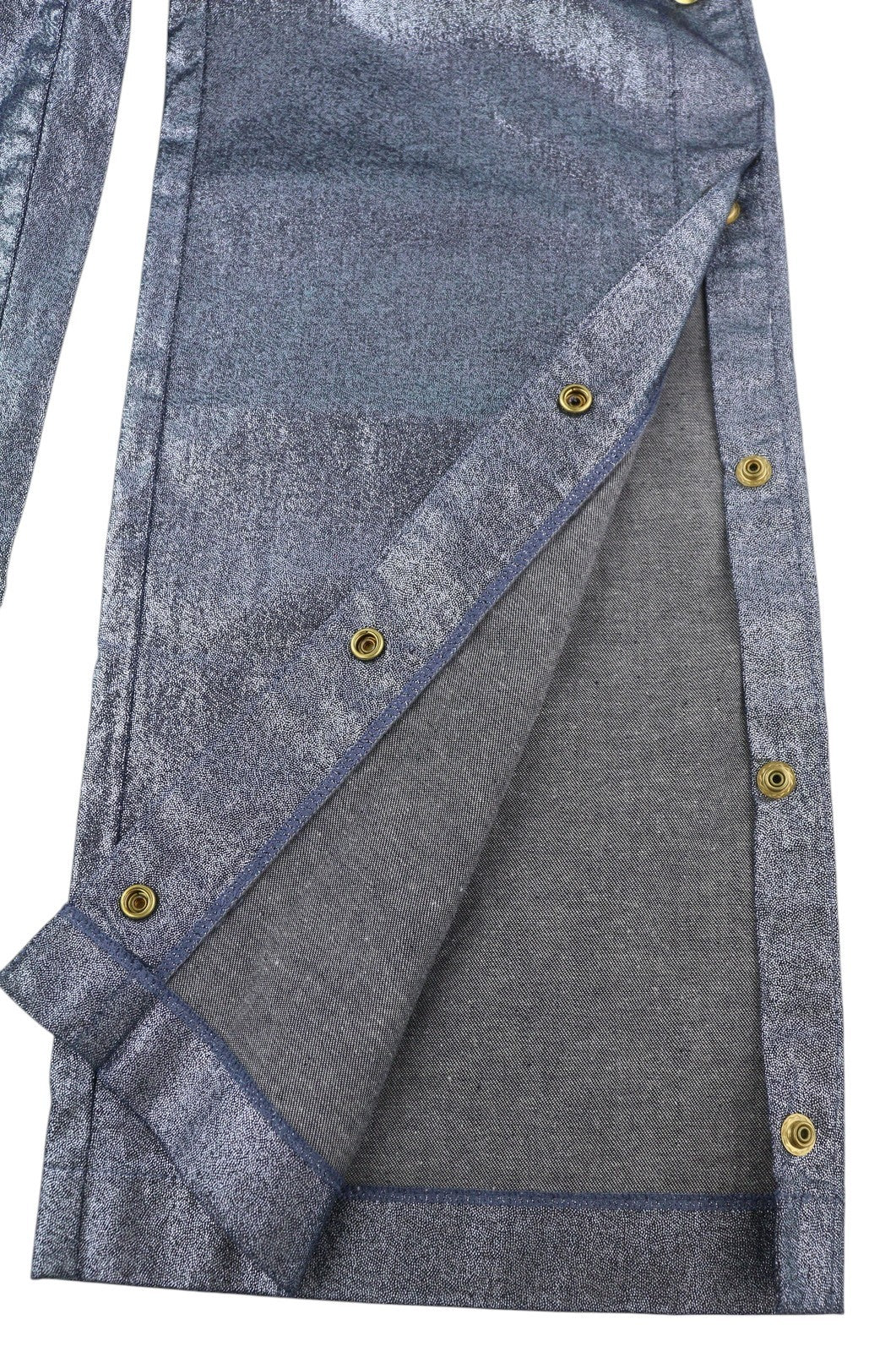 LIU JO Laminato Women Jeans W28 Glitter Blue Denim Snap Side Zip Fly