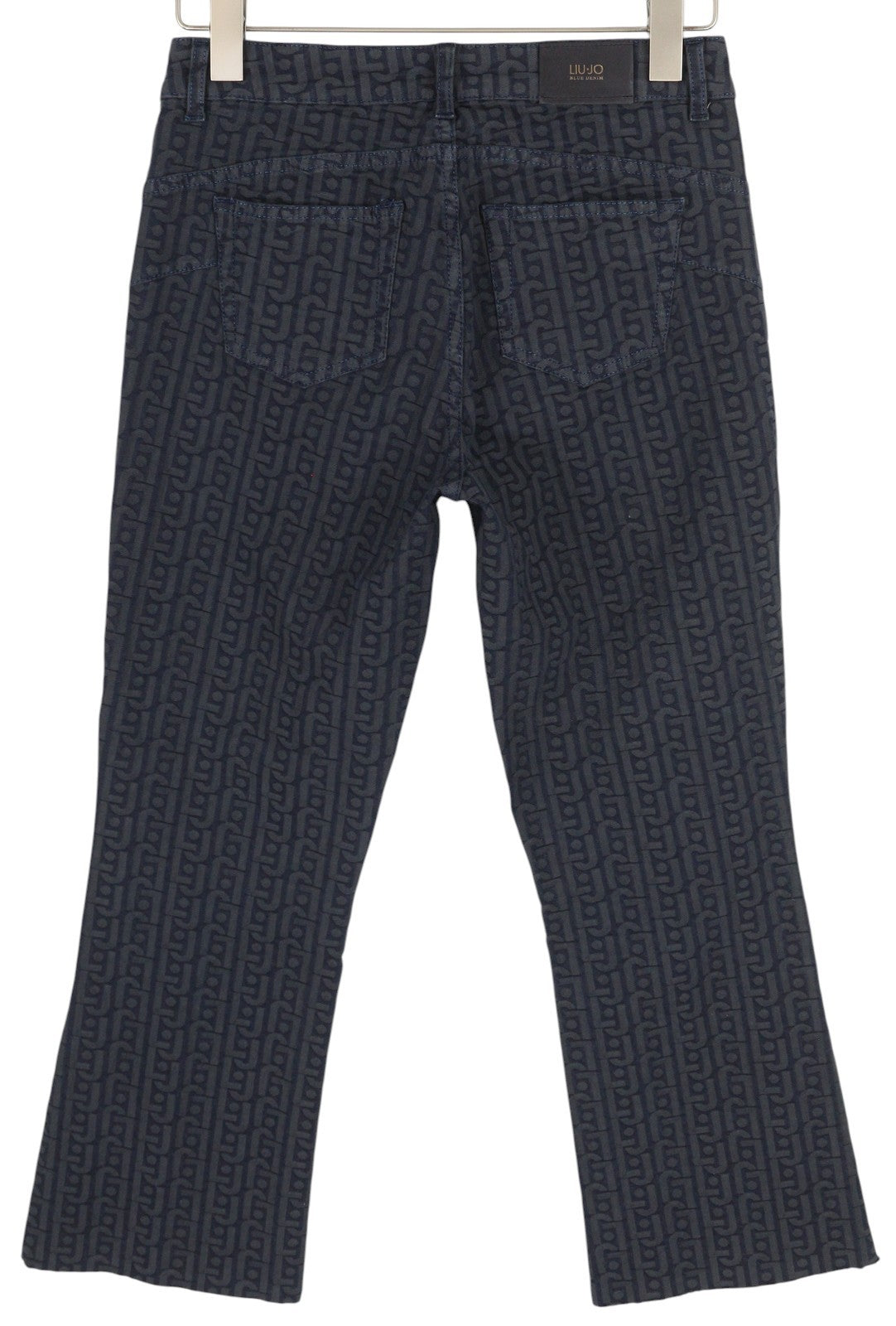 LIU JO Princess Women Jeans W28 Wide Leg Patterned Dark Denim Zip Fly