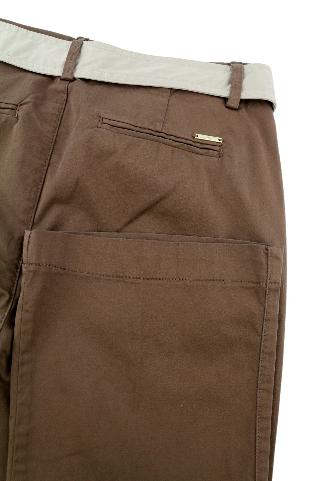 LIU JO Up Glam Women Trousers W28 Bootcut Brown Belted Ankle Length