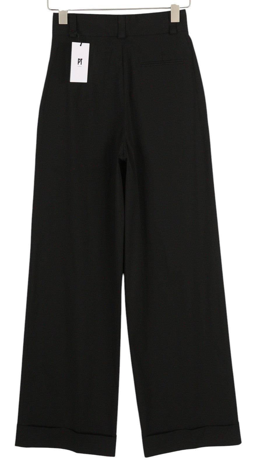 PT TORINO Juliet Women Trousers 38 W25 Flared Black High Waist Zip Turn-Up