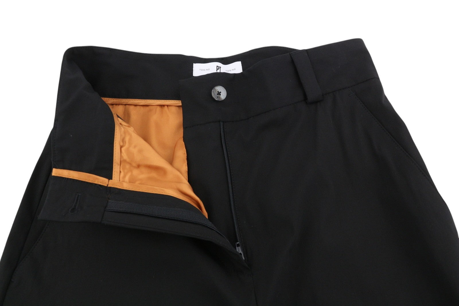 PT TORINO Juliet Women Trousers 42 W26 High Waist Black Flare Zip Turn-Up