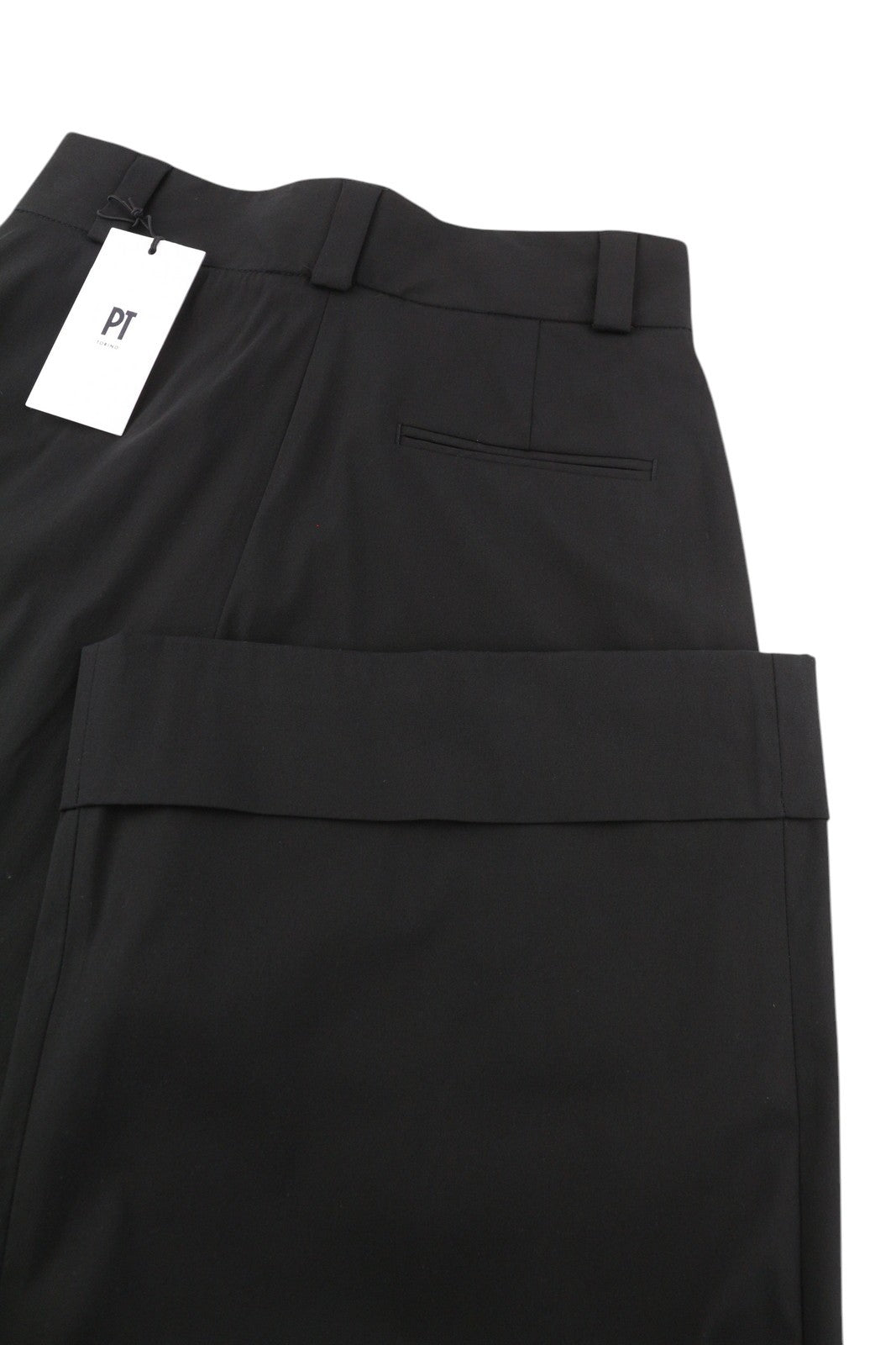 PT TORINO Juliet Women Trousers 42 W26 High Waist Black Flare Zip Turn-Up