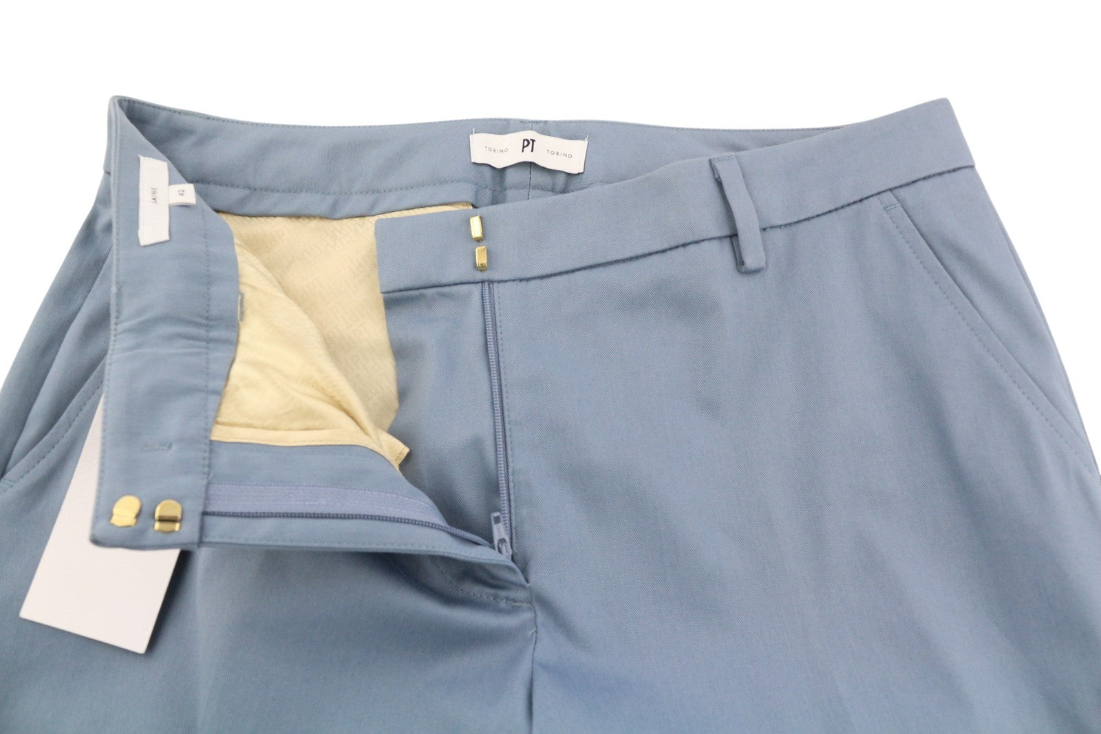 PT TORINO Jaine Women Trousers 42 W30 Blue Bootcut Zip Stretch Ankle RRP249