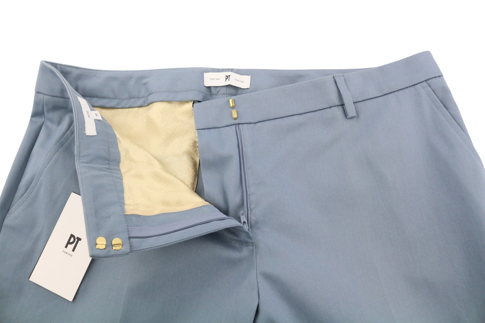 PT TORINO Jaine Women Trousers 48 W35 Blue Bootcut Zip Fly Ankle RRP249